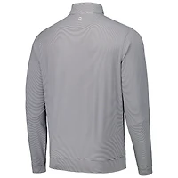 Men's Peter Millar Black San Diego Padres Perth Sugar Stripe Performance Quarter-Zip Top