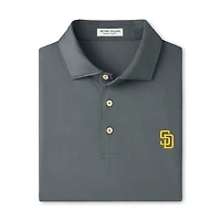 Men's Peter Millar Gray San Diego Padres Hugo Performance Jersey Polo