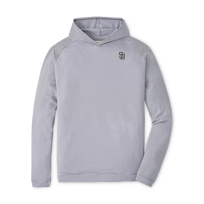 Men's Peter Millar Gray San Diego Padres Pine Sugar Stripe Performance Hoodie