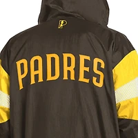 Veste à capuche zippée légère pour homme, marron/or, San Diego Padres Legacy, modèle Pro Player.