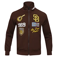 Veste de survêtement entièrement zippée Pro Standard marron San Diego Padres Fast Lane pour hommes