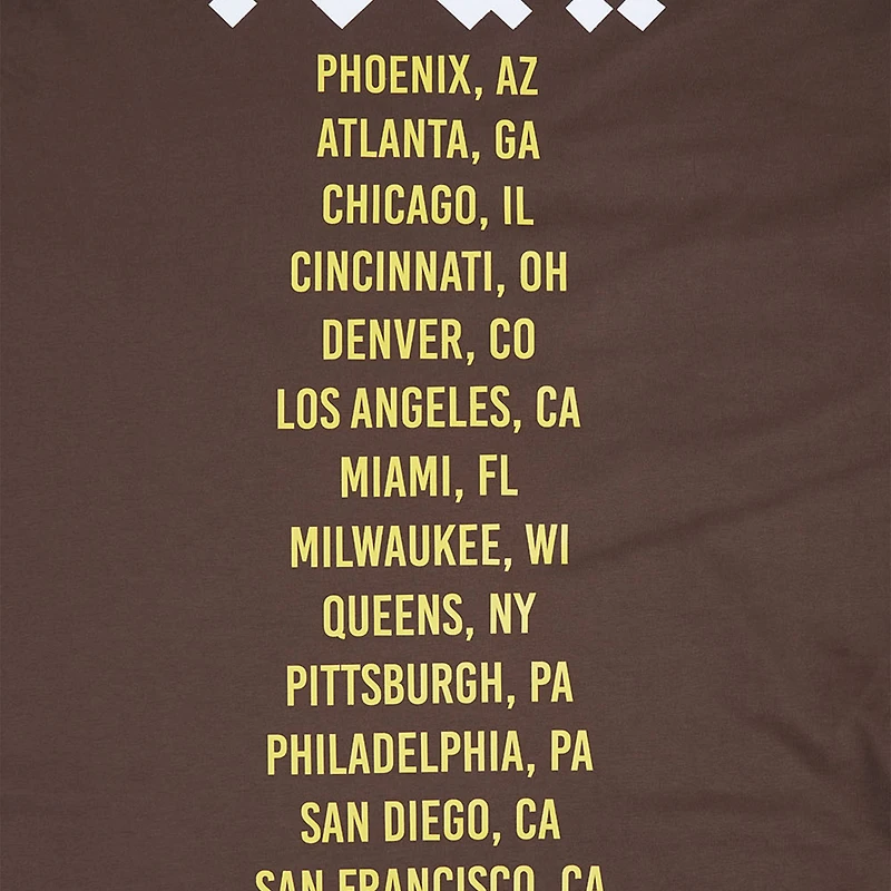 Men's Pro Standard Brown San Diego Padres Oversized City Tour T-Shirt