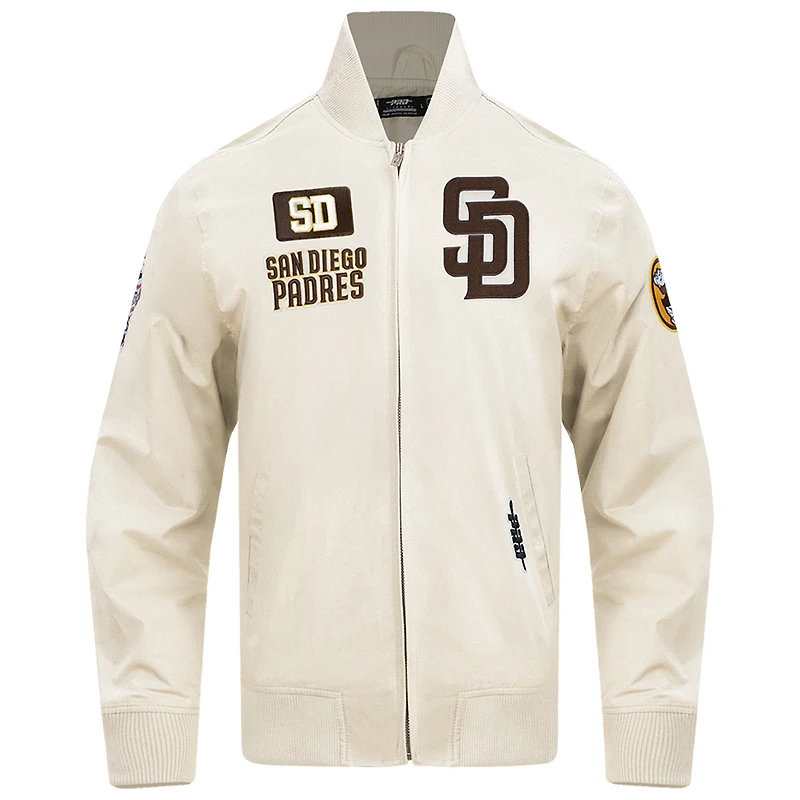 Veste zippée en sergé Area Code Pro Standard pour homme, couleur crème, des Padres de San Diego