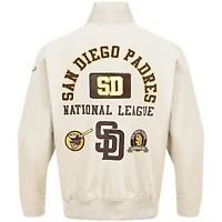 Veste zippée en sergé Area Code Pro Standard pour homme, couleur crème, des Padres de San Diego