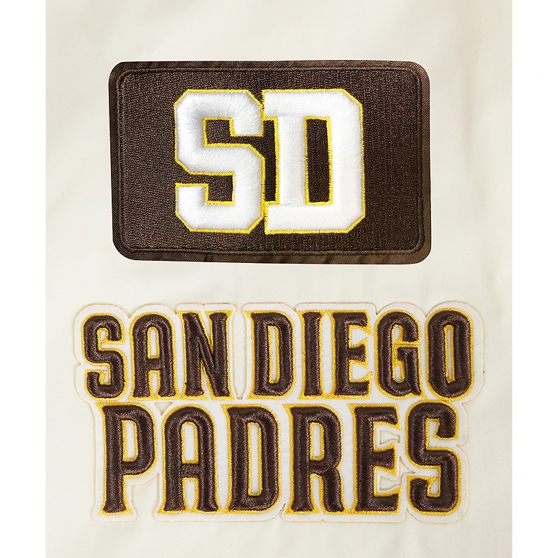 Men's Pro Standard Cream San Diego Padres Area Code Twill Full-Zip Jacket