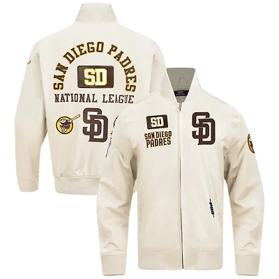 Veste zippée en sergé Area Code Pro Standard pour homme, couleur crème, des Padres de San Diego