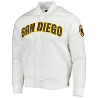 Men's Pro Standard White San Diego Padres Wordmark Satin Full-Snap Jacket