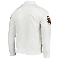 Men's Pro Standard White San Diego Padres Wordmark Satin Full-Snap Jacket