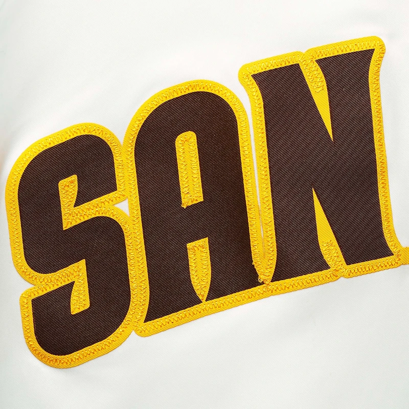 Men's Pro Standard White San Diego Padres Wordmark Satin Full-Snap Jacket