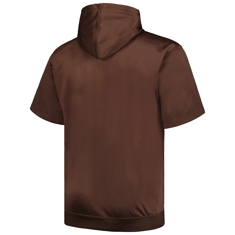 Men's Profile Brown San Diego Padres Big & Tall Contrast Short Sleeve Pullover Hoodie
