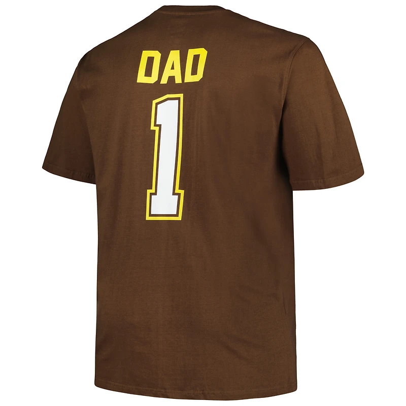 Men's Profile Brown San Diego Padres Big & Tall #1 Dad T-Shirt