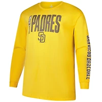 Men's Profile Gold San Diego Padres Big & Tall Two-Hit Long Sleeve T-Shirt