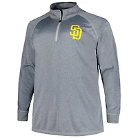 Haut raglan à quart de zip pour hommes Profile gris San Diego Padres Big & Tall