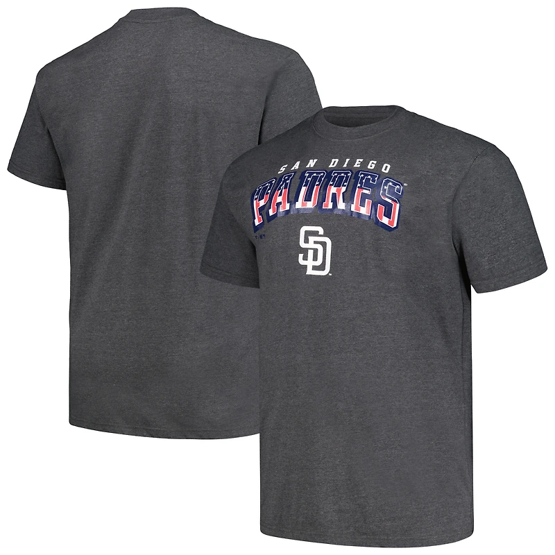 Profile Heather Charcoal San Diego Padres Big & Tall T-shirt américain pour homme