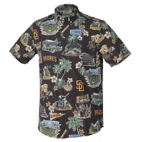 Chemise hawaïenne à boutons Reyn Spooner Brown San Diego Padres pour homme, grandes tailles, Scenic Performance Tri-Blend.