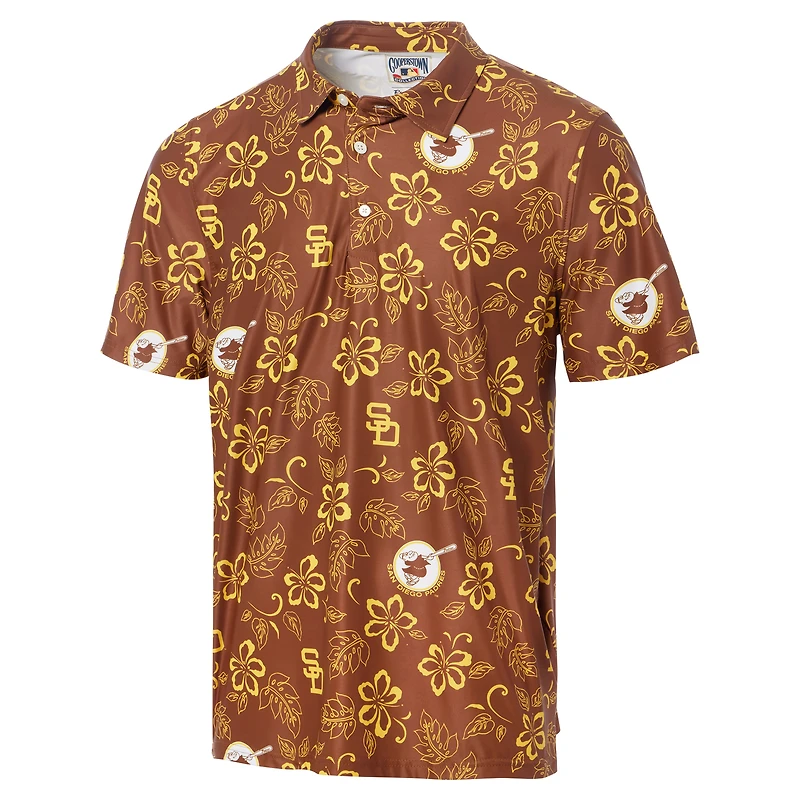 Men's Reyn Spooner Brown San Diego Padres Cooperstown Collection Performance Polo