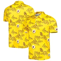 Polo à imprimé Puamana de la collection Cooperstown des Padres San Diego, couleur or, Reyn Spooner pour homme