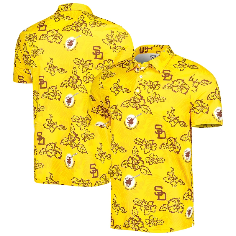 Men's Reyn Spooner Gold San Diego Padres Cooperstown Collection Puamana Print Polo