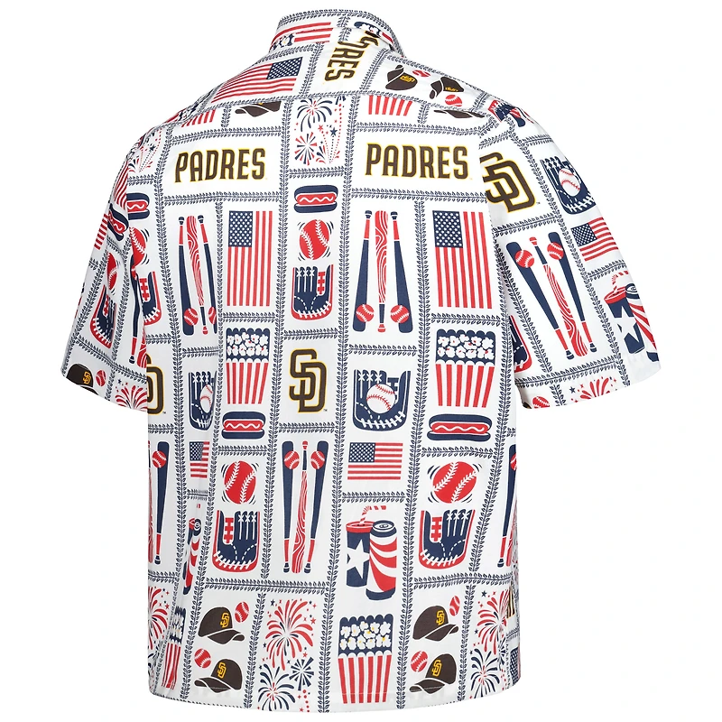 Men's Reyn Spooner White San Diego Padres Americana Button-Up Shirt
