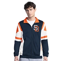 Veste de survêtement zippée en tricot Contender des Padres San Diego pour homme, marron/or