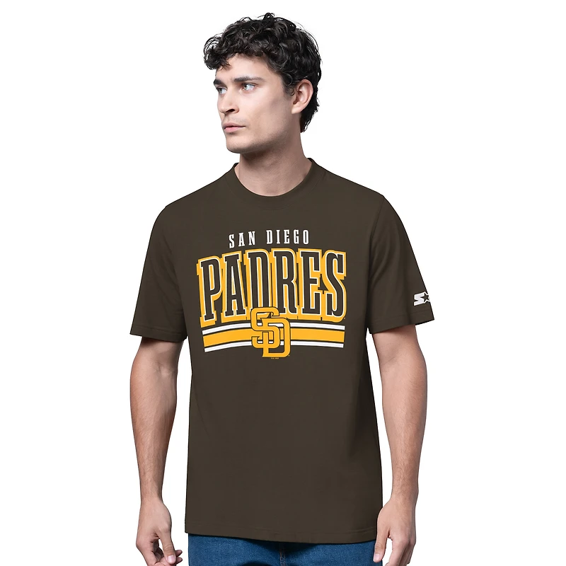 Men's Starter  Heather Gray/Brown San Diego Padres Two-Pack Long Sleeve & Short T-Shirt Set