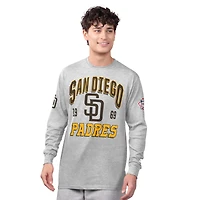 Men's Starter  Heather Gray/Brown San Diego Padres Two-Pack Long Sleeve & Short T-Shirt Set