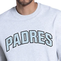 Sweat-shirt Starter pour homme, gris chiné, motif visage des Padres de San Diego, bleu glacier, en molleton français.