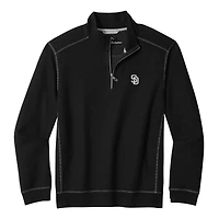 Sweat-shirt Tommy Bahama noir pour homme, San Diego Padres Montego Bay, demi-zip