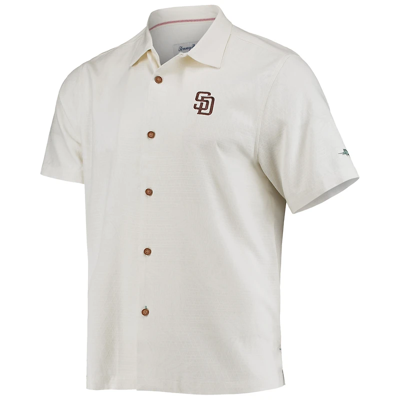 Chemise boutonnée pour homme Tommy Bahama Cream San Diego Padres Baseball Camp