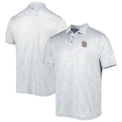 Men's Tommy Bahama Gray San Diego Padres IslandZone Pineapple Palm Coast Polo