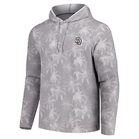 Men's Tommy Bahama Gray San Diego Padres Palm Frenzy Hoodie Long Sleeve T-Shirt