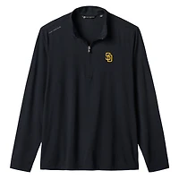 Men's TravisMathew  Heather Black San Diego Padres Bullpen Quarter-Zip Pullover