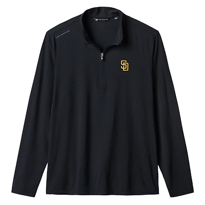 Men's TravisMathew Heather Black San Diego Padres Bullpen Quarter-Zip Pullover