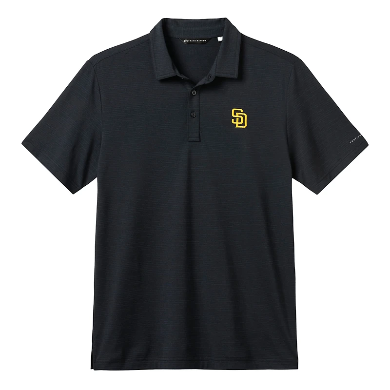Men's TravisMathew Heather Black San Diego Padres Game Day Tri-Blend Polo