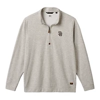 Men's TravisMathew  Heather Gray San Diego Padres Cloud Home Game Quarter-Zip Tri-Blend Pullover