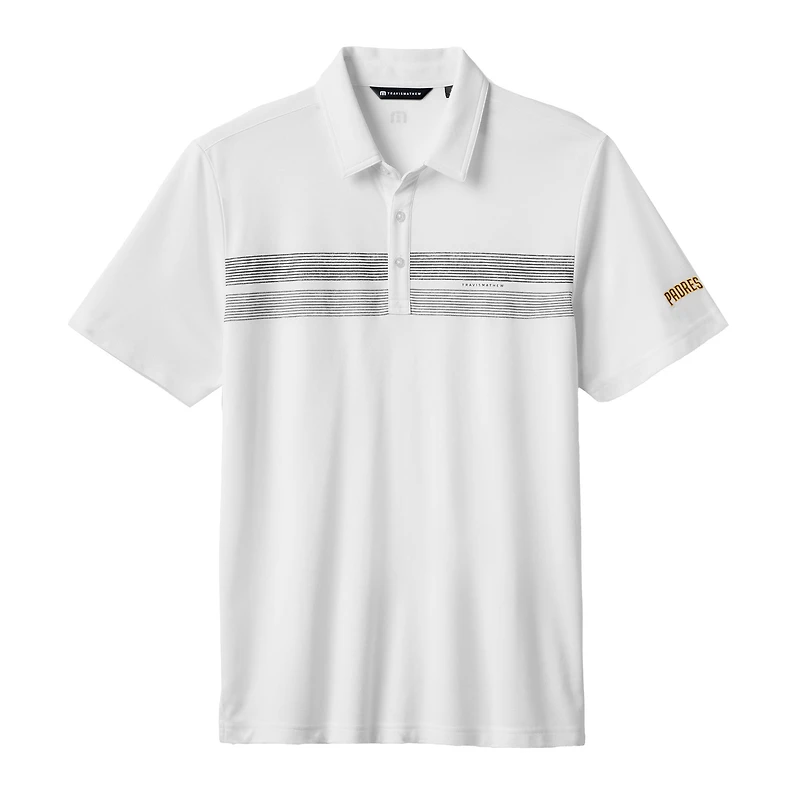Polo tri-blend blanc Top Recruit des Padres de San Diego pour homme TravisMathew