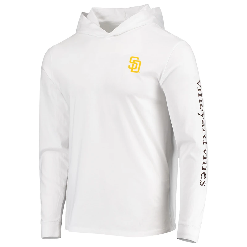 T-shirt à manches longues avec logo San Diego Padres Vineyard Vines pour homme, blanc