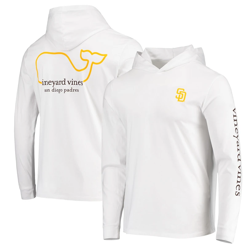 T-shirt à manches longues avec logo San Diego Padres Vineyard Vines pour homme, blanc