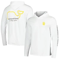 T-shirt à capuche manches longues Vineyard Vines pour hommes, blanc, San Diego Padres