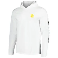 T-shirt à capuche manches longues Vineyard Vines pour hommes, blanc, San Diego Padres