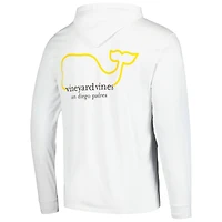 T-shirt à capuche manches longues Vineyard Vines pour hommes, blanc, San Diego Padres