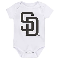 Newborn & Infant Gold/Brown/White San Diego Padres Minor League Player Three-Pack Bodysuit Set