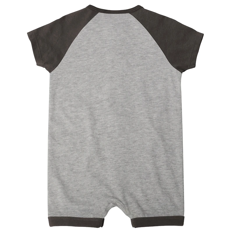 Nouveau-né et nourrisson gris chiné San Diego Padres Extra Base Hit Raglan Full-Snap Barboteuse
