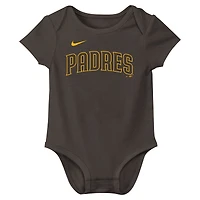 Body Nike Fernando Tatis Jr. San Diego Padres Fuse avec nom et numéro pour nouveau-né nourrisson, marron