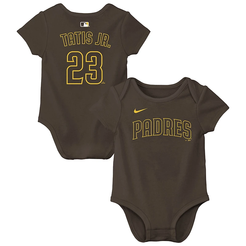Newborn & Infant Nike Fernando Tatis Jr. Brown San Diego Padres Name Number Bodysuit