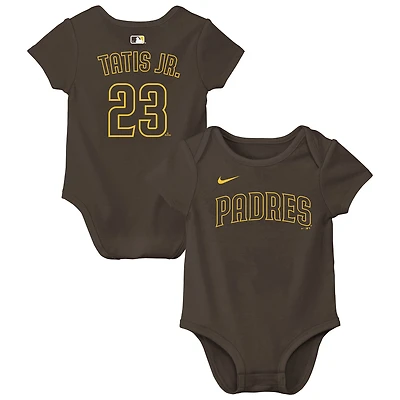 Newborn & Infant Nike Fernando Tatis Jr. Brown San Diego Padres Name Number Bodysuit