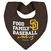 Vêtements pour nouveau-nés et nourrissons par Erin Andrews Heather Gray San Diego Padres Sleep and Play Ensemble pyjama bavoir à fermeture éclair intégrale