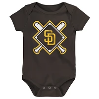 Newborn Outerstuff San Diego Padres Home Plate 3-Piece Creeper Set