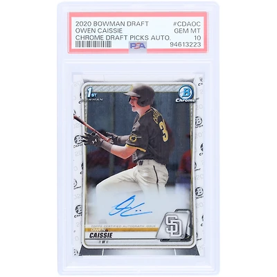 Owen Caissie San Diego Padres Autographed 2020 Bowman Chrome 1st Bowman #CDA-OC PSA Authenticated 10 Card