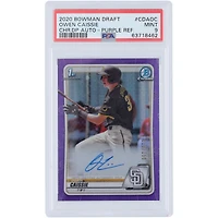 Owen Caissie San Diego Padres Autographed 2020 Bowman Chrome 1st Bowman Purple Refractor #CDA-OS #10/250 PSA Authenticated 9 Card